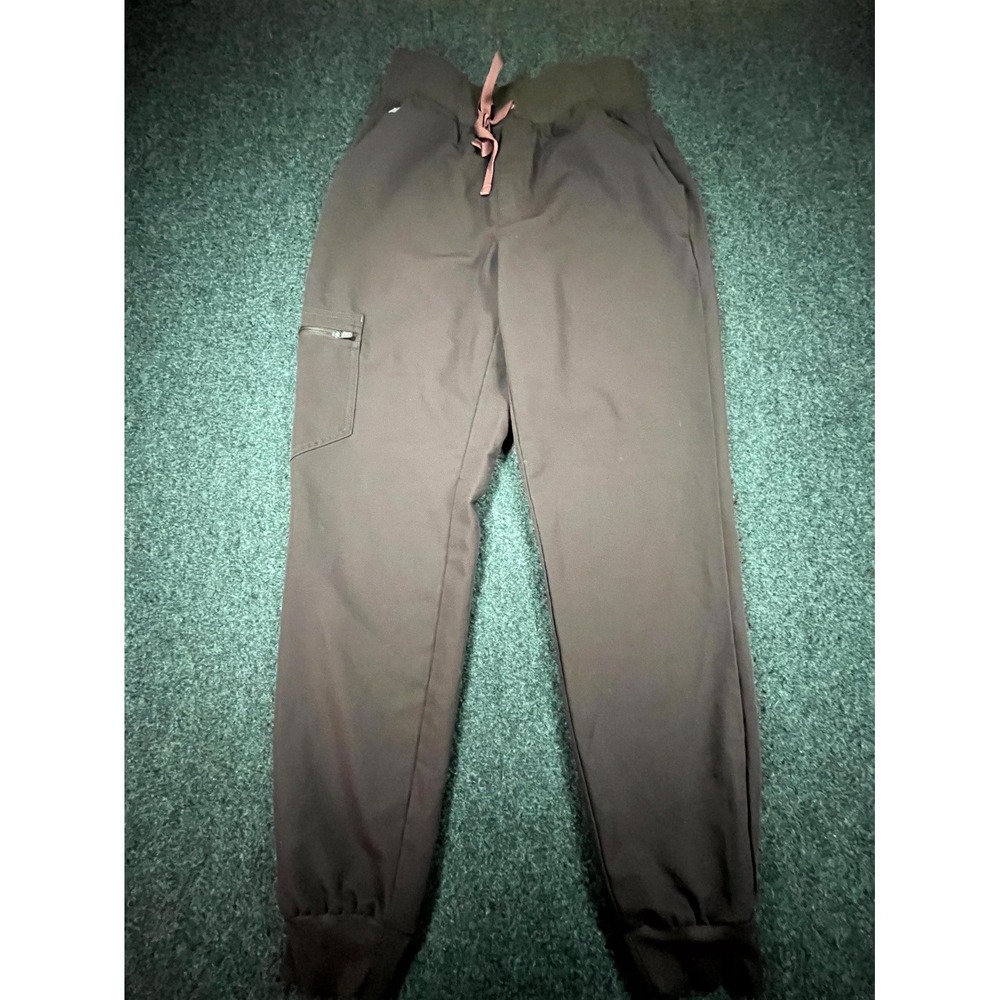 FIGS Technical Collection Scrub Cargo Pants Womens Small Brown Stretch Slim Fit